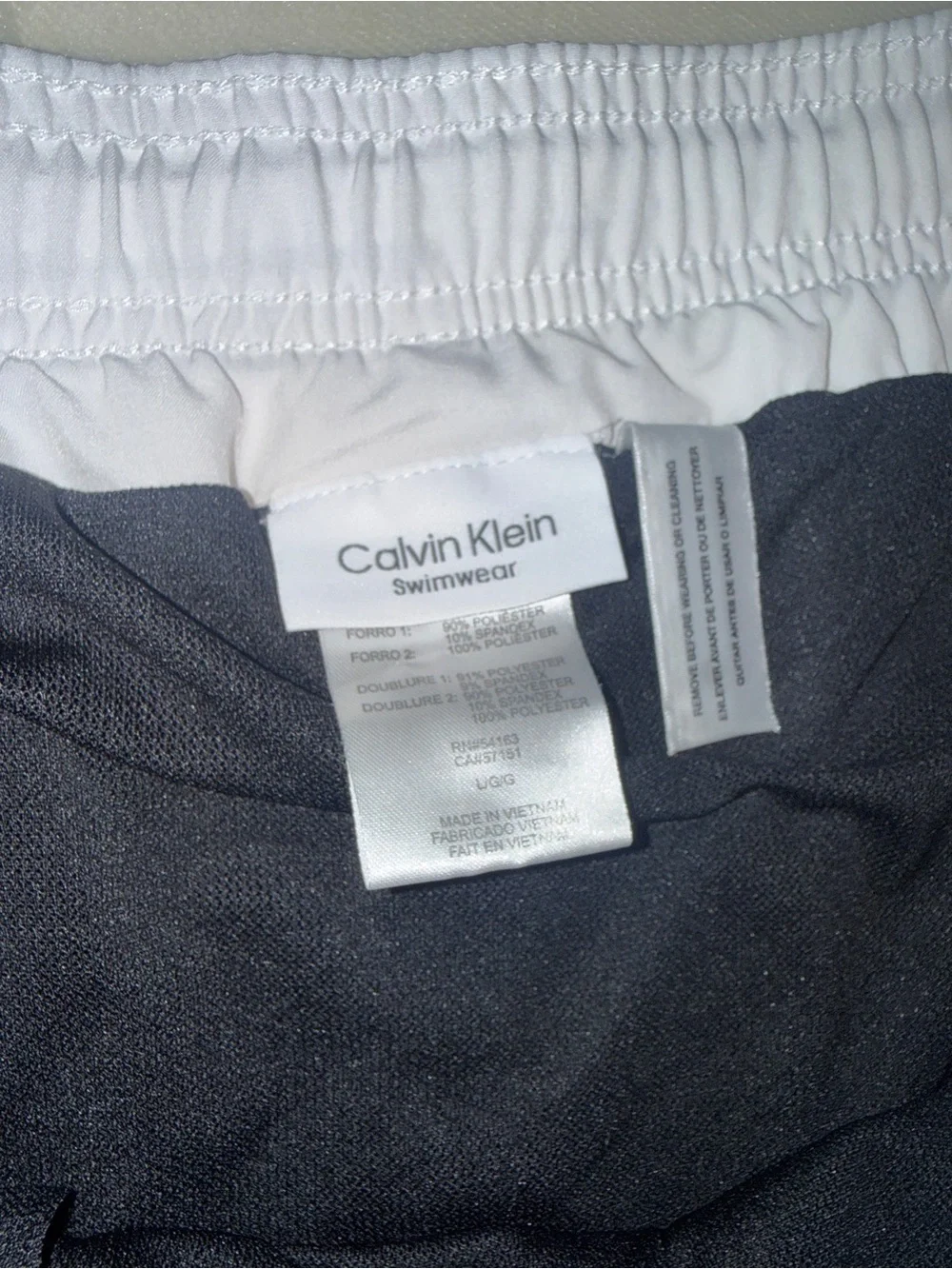 Calvin Klein White Athletic Shorts with Black Waist Accents
